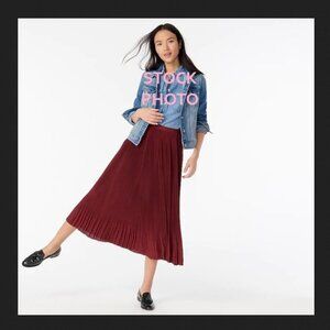 J. Crew straight-pleat skirt, 10, burgundy